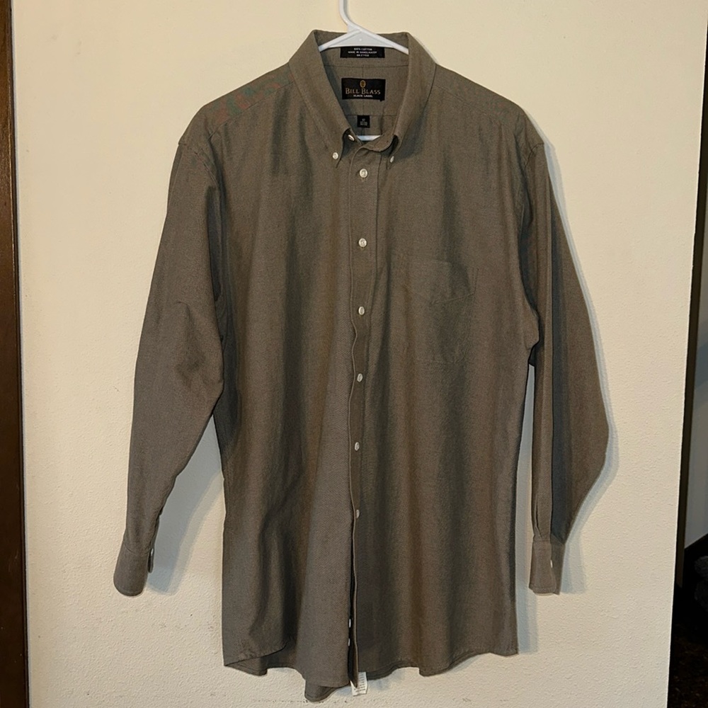 BILL BLASS Black Label Mens 100% Cotton Button Down Shirt Size 17 32/33